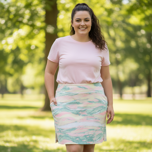 Elegant Women's Plus Size Skirt-Abstract Design