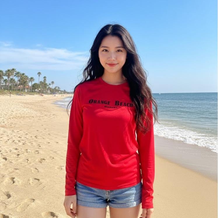 Women Rash Guard Top Crew Neck Long Sleeves Print Swim Shirt Top