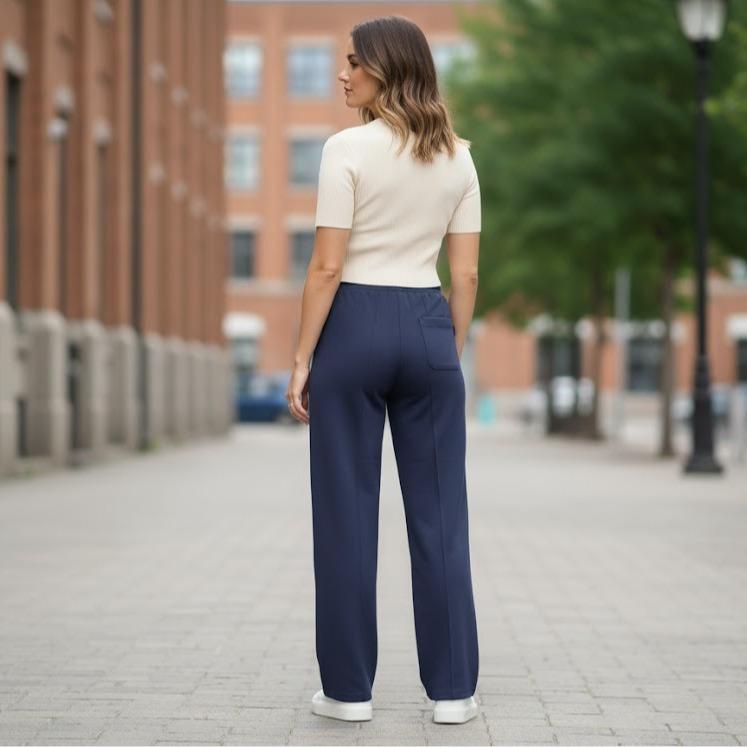 FP9012B Women's Classic Ferry Pure Cotton Pants Black Color