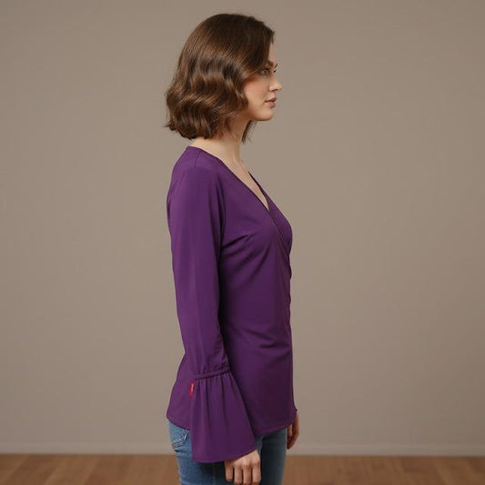 RUNDO COLLECTIONS Women's Wear Deep V-Neck Long Sleeve Slim Fitted (#1)