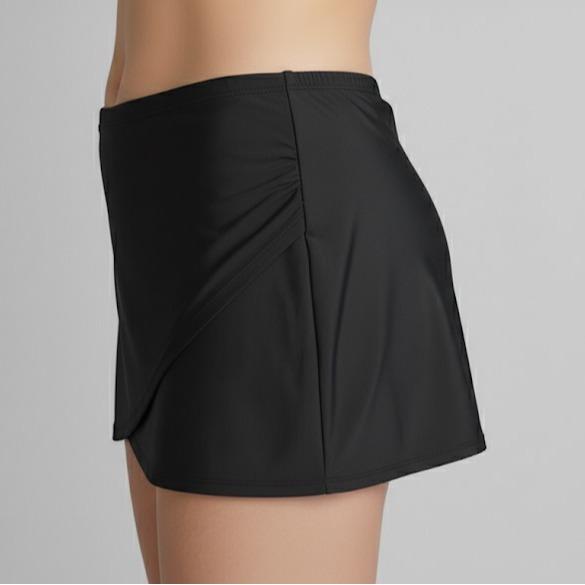 Women's Plain Black Mini Skirt Bathing Suit Bottoms (#24)