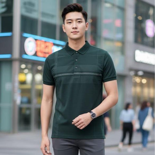 Men's Wear High Fashion Dry-fit Polo Shirt Korean Style with Unique Logo for Modern Comfort