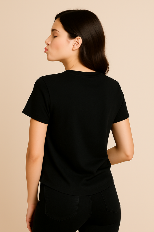 "Just Keep Going" Black Crop Teer