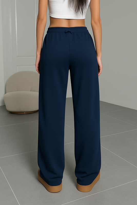 Navy Blue Athletic Pants with Gold Accents