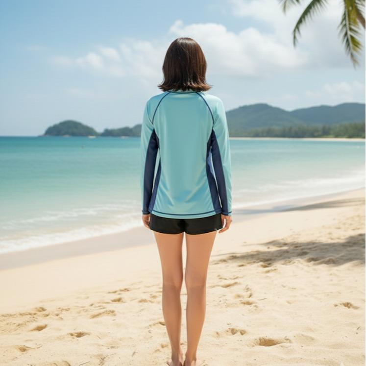 Women's Attarco Simple Design Collections Swiming RASH GUARD Longsleeve (#6)