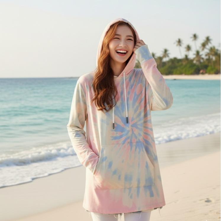 TIE DYE DESIGN Men's/Women's Pullover Hoodie with Long Sleeve (#12)