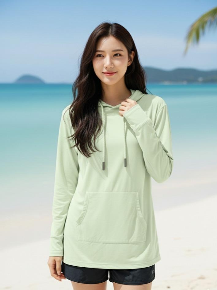 RASH GUARD Men's/Women's Pullover Hoodie with Long Sleeves in Loose-Fitting Versatile for Swim Activities (#11)