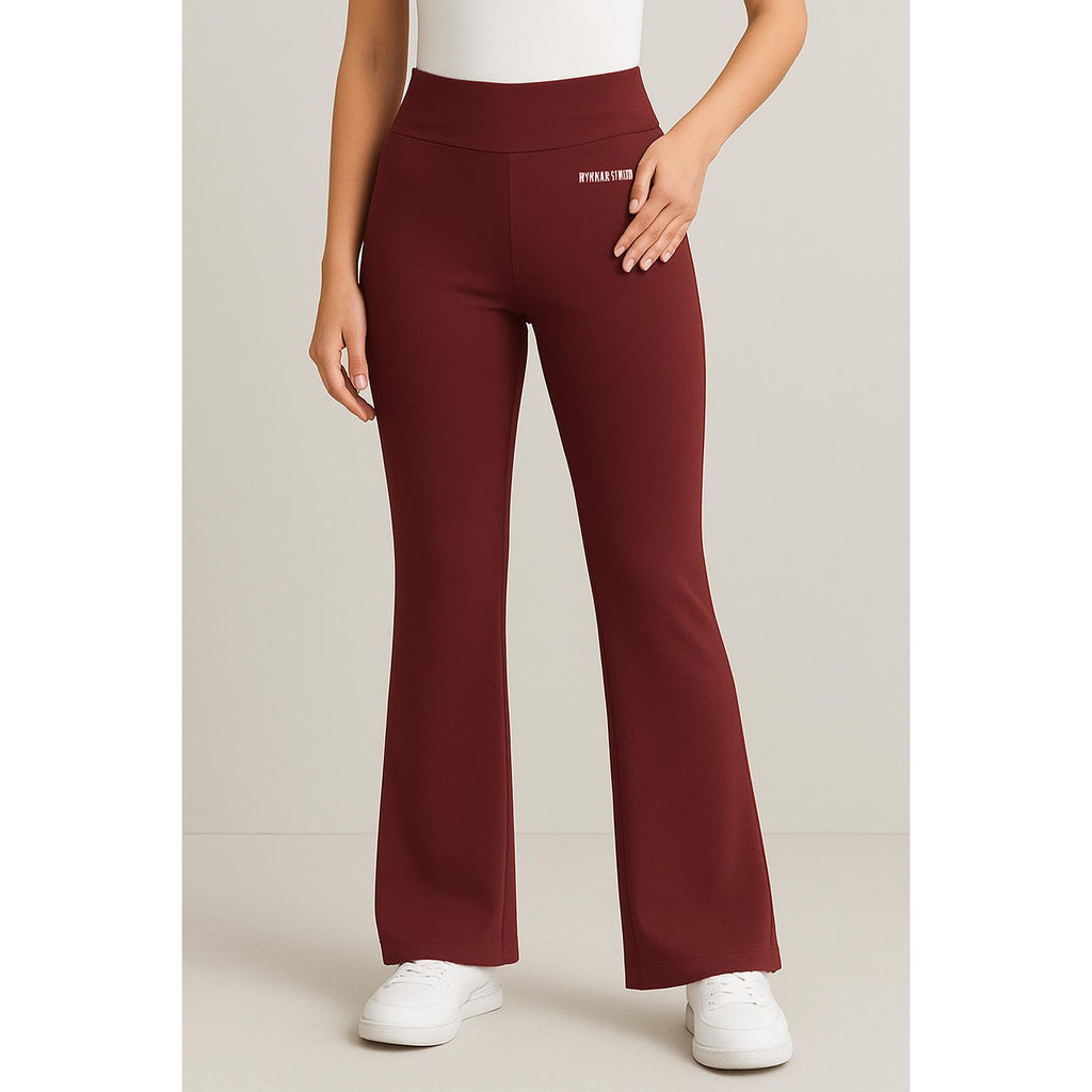 O'kis Collections Maroon Flared Pants