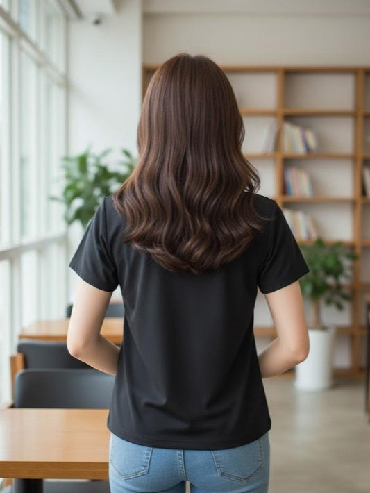 FPF034/F034-1 Women's Classic Cotton Tee Shirt with ROUND NECK Short Sleeve Casual Top