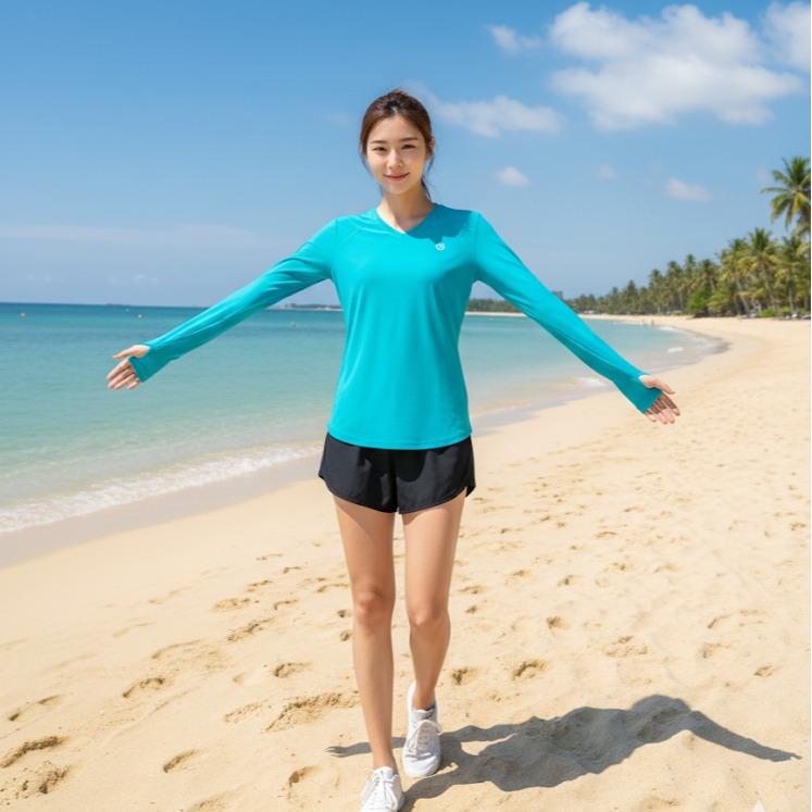 Women's Fall UV Blocker Long Sleeve with Finger Hole (#10)