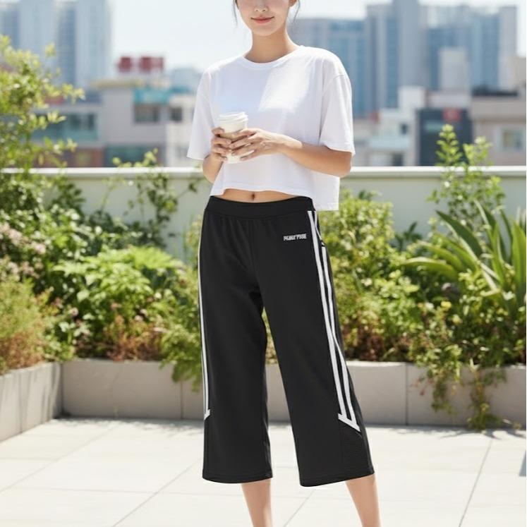 FP68008-7 Women's Classic Cotton Capri Pants in Yelloe & White Lining Color