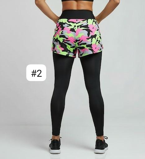 [BUY 1 GET 1] Women's Sports Leggings with Short Printed Design