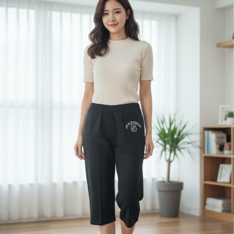 FP9286 Women's Classic Cotton Capri Pants Black Color