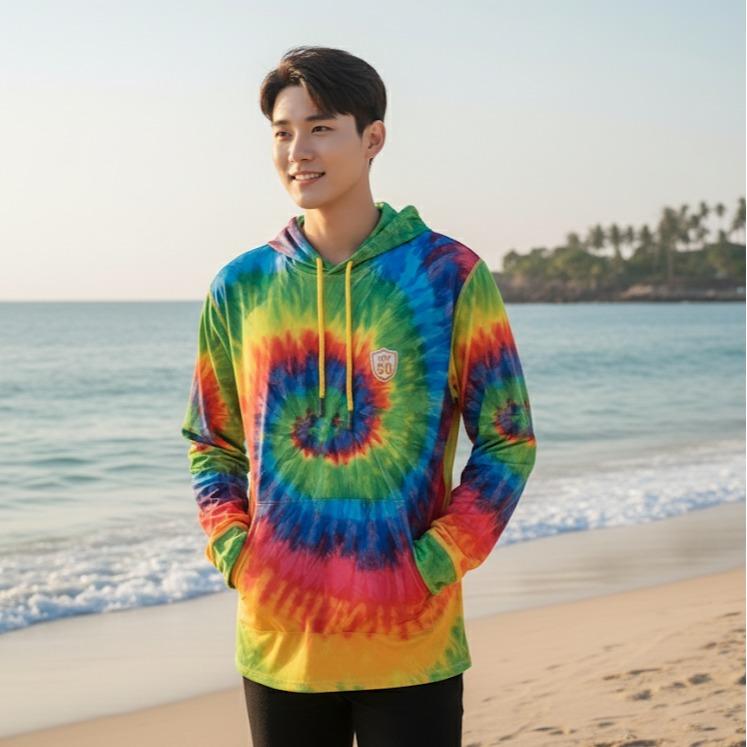 TIE DYE DESIGN Men's/Women's Pullover Hoodie with Long Sleeve (#12)