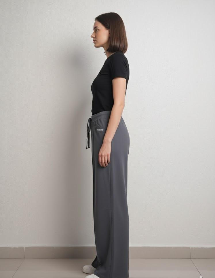 FPA9012 Women's Classic Cotton Straight Pants in Gray Color