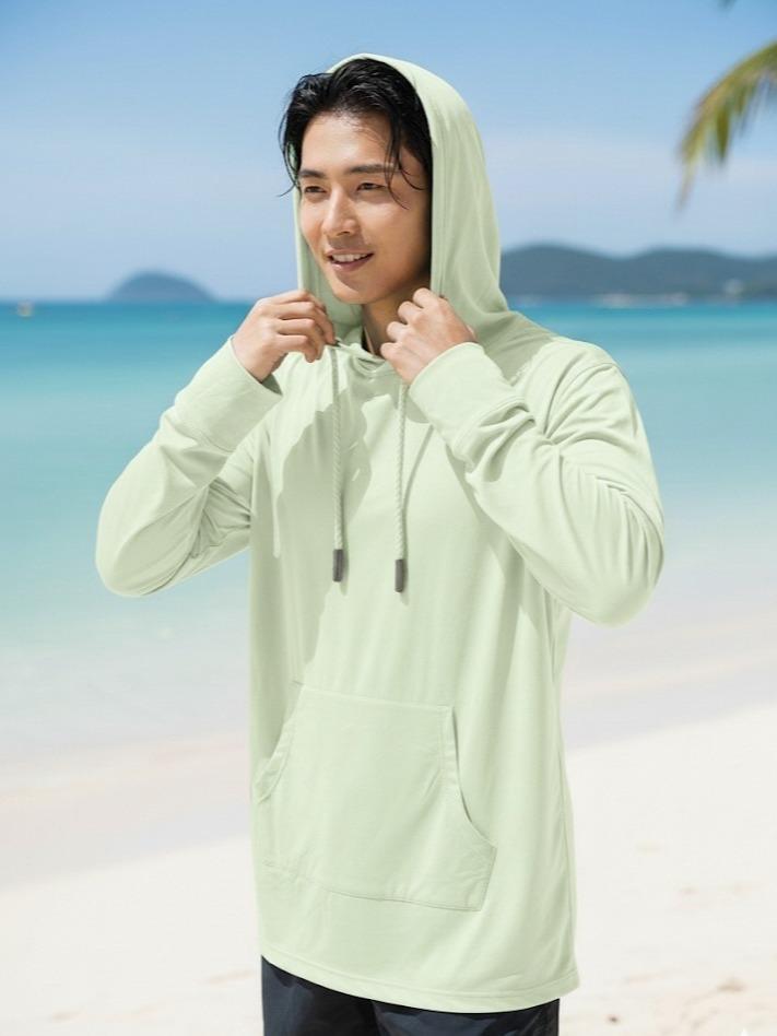 RASH GUARD Men's/Women's Pullover Hoodie with Long Sleeves in Loose-Fitting Versatile for Swim Activities (#11)