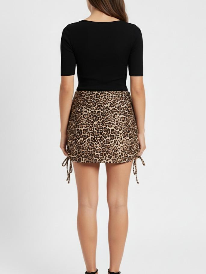 Women's Leopard Printed Mid Skirt (#34)