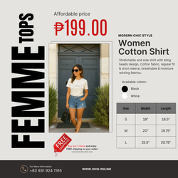 Women Cotton Shirt- Small Ribbon
