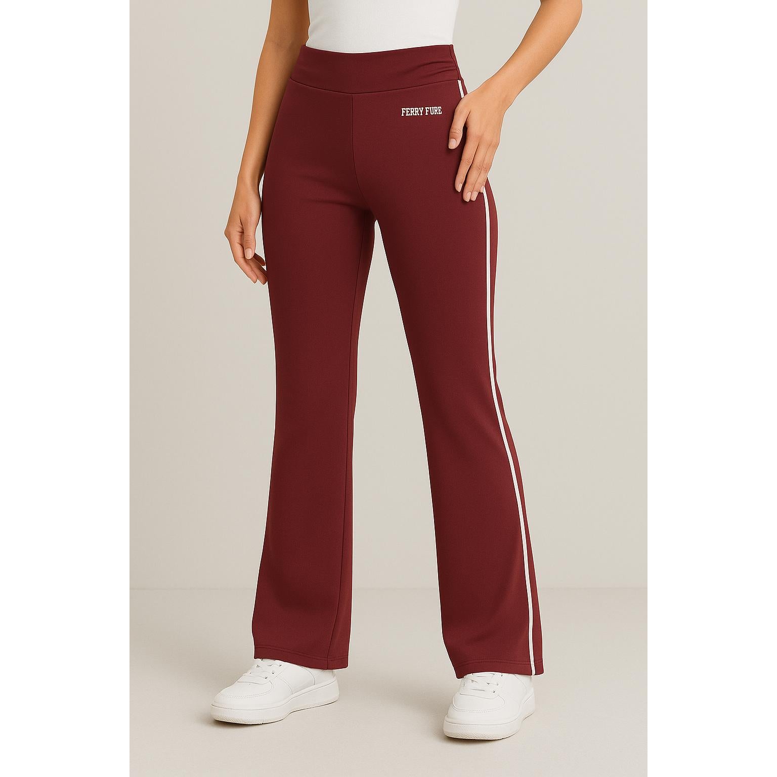 O'kis Collections Maroon Flared Pants
