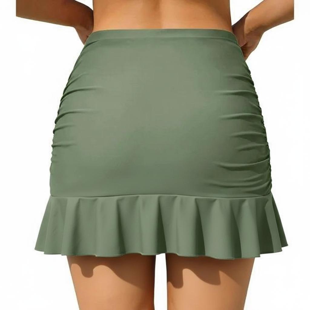 Skirt Panty Swim Wear with Single Ruffle for Summer Comfortable Fit Trendy Design (#8)