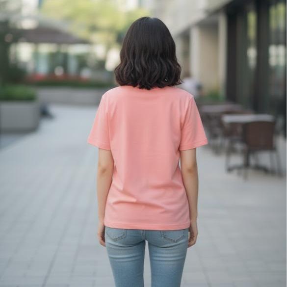 W24-20026 Women's Cotton Top in Crew Neck Fashionable Tee Shirt