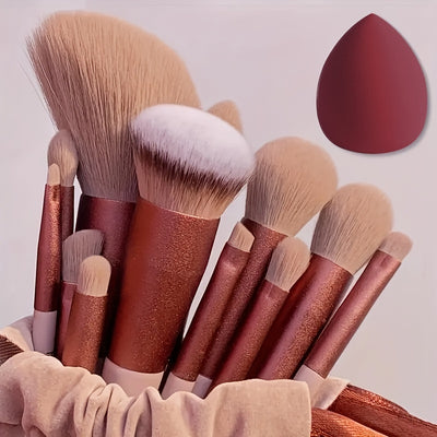 13pcs Soft Makeup Brushes Set With Sponge For Flawless Blending