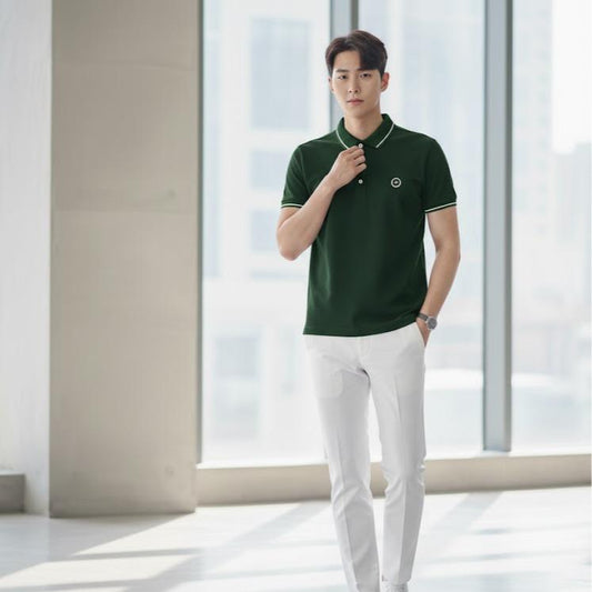 DOTTED- Men's Wear High Fashion Dry-fit Polo Shirt Korean Style with Different Logo