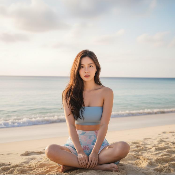 Women's Floral Prints Mini Skit Swim Wear Skyblue (#32)