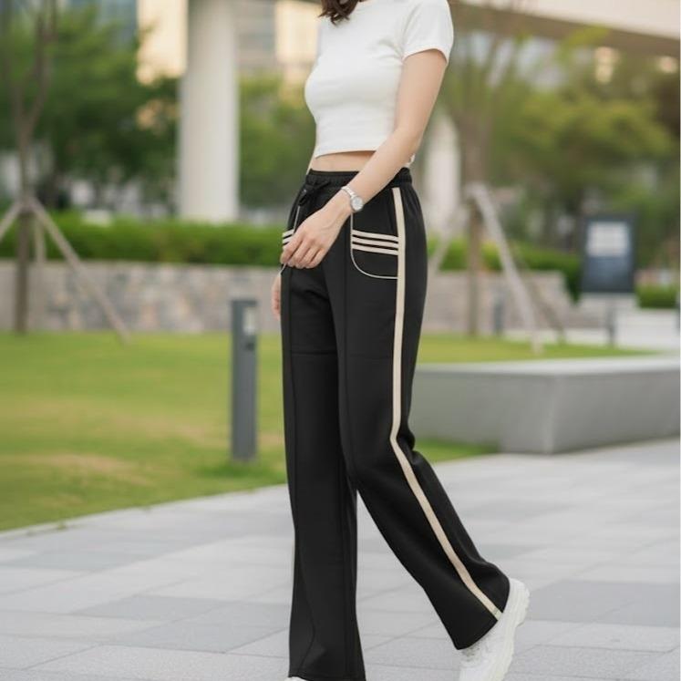 FP9299B Women's Classic Ferry Pure Cotton Straight Cut Pants with Yellow Lining Color