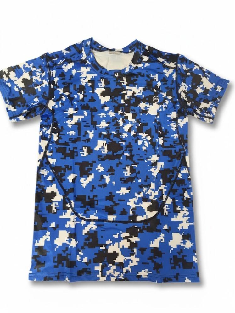 Male Teens Printed Design Rasg Guard T-shirt for Swimming