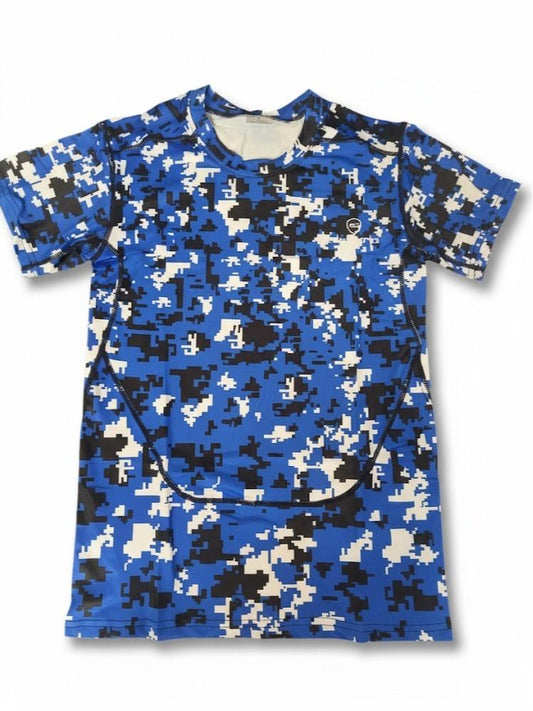 Male Teens Printed Design Rasg Guard T-shirt for Swimming