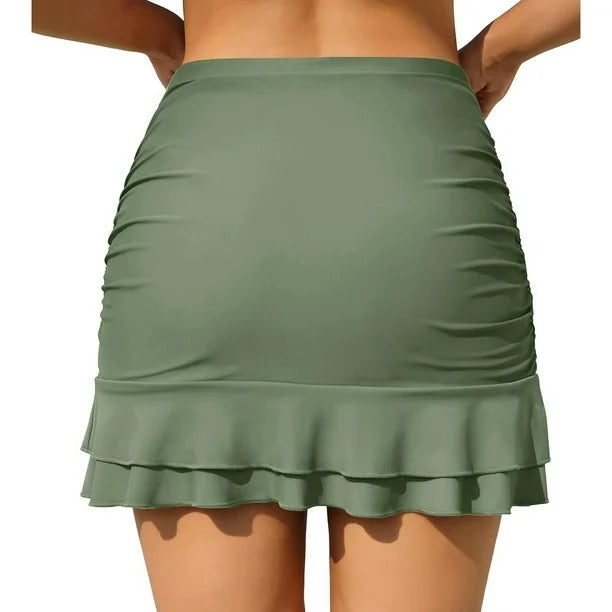 Skirt Panty Swim Wear with Double Shuffle for Summer Comfortable Fit Trendy Design