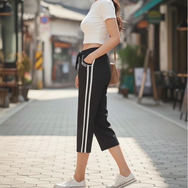 FP68054-7 Women's Classic Cotton Capri Pants with Different Lining