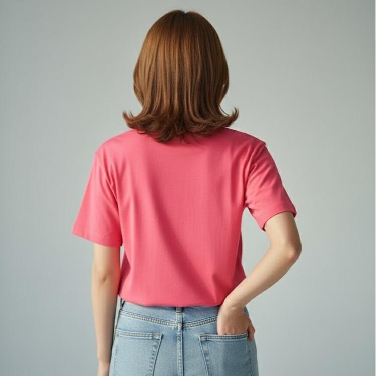 W24-20023 Women's Cotton Top in Crew Neck Fashionable Tee Shirt