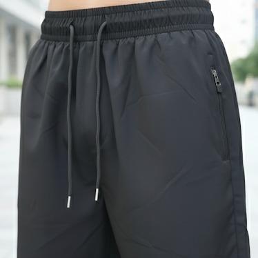 IceTech Collections Male Bottom Dry-fit Trouser Plain Black Straight Cut Pants for Men with Drawstring Waist