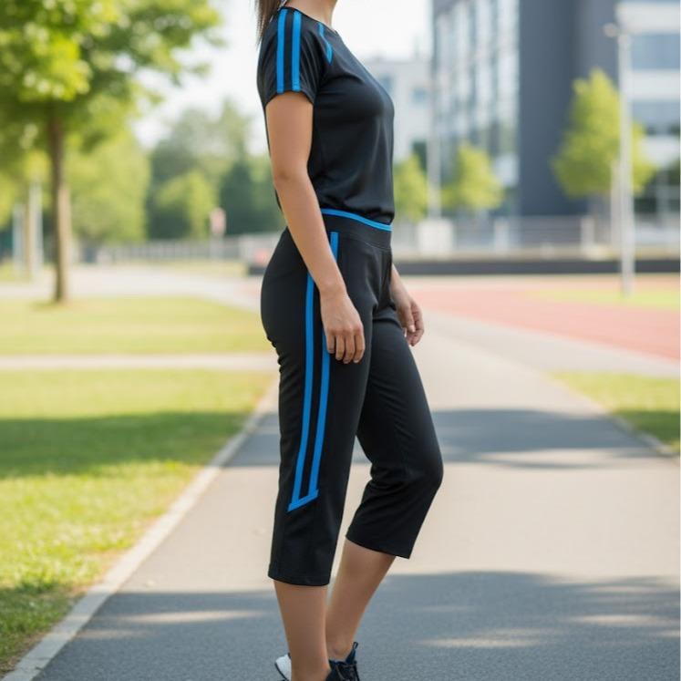 FP68008-7 Women's Classic Ferry Pure Cotton Capri Leggings for Sports Activities