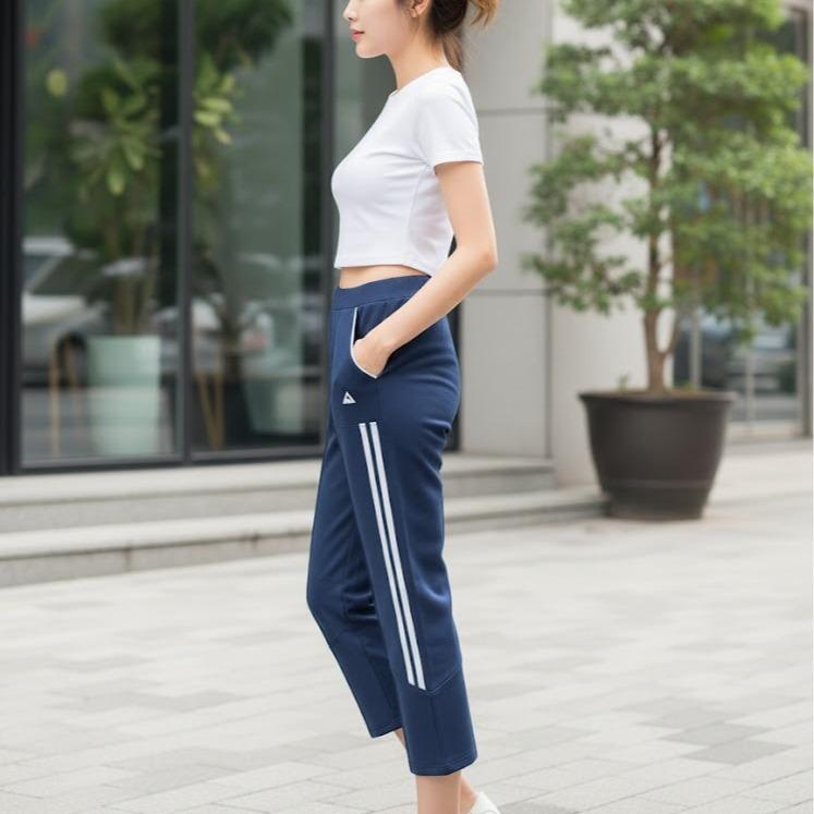 FP9178-7 Women's Classic Ferry Pure Cotton Capri Pants Dark Blue Color