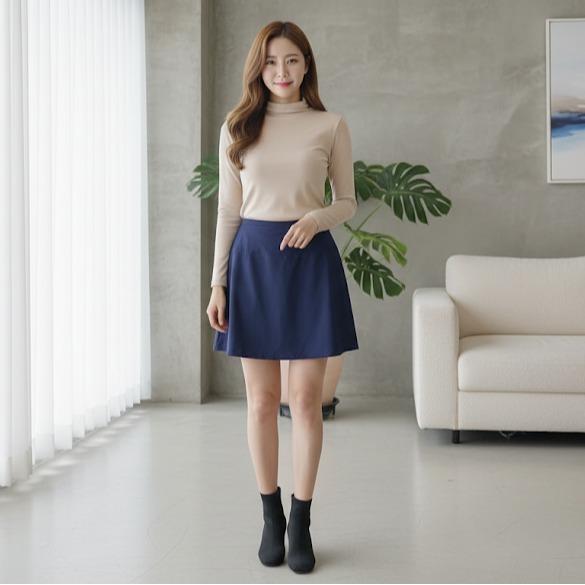 Beach House Plain Black Skirt with Inner Cycling Short (#21-#03)