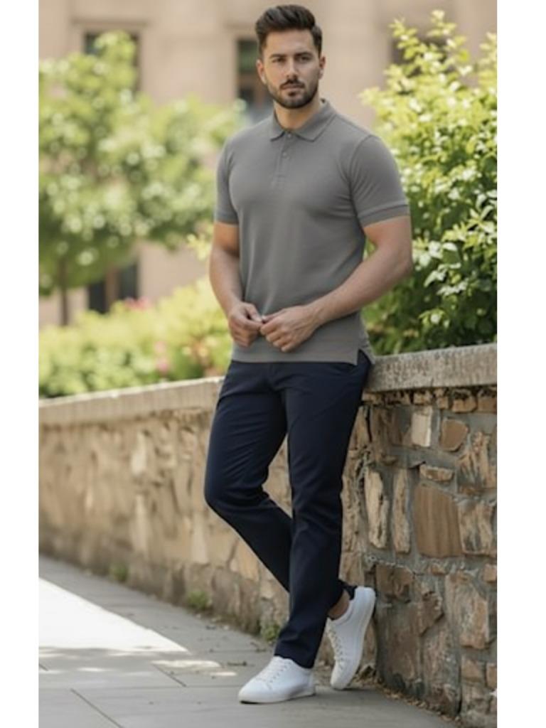 Assorted Logo Embraided Male Polo Shirt - Korean Dry-fit Casual Style Men's Top