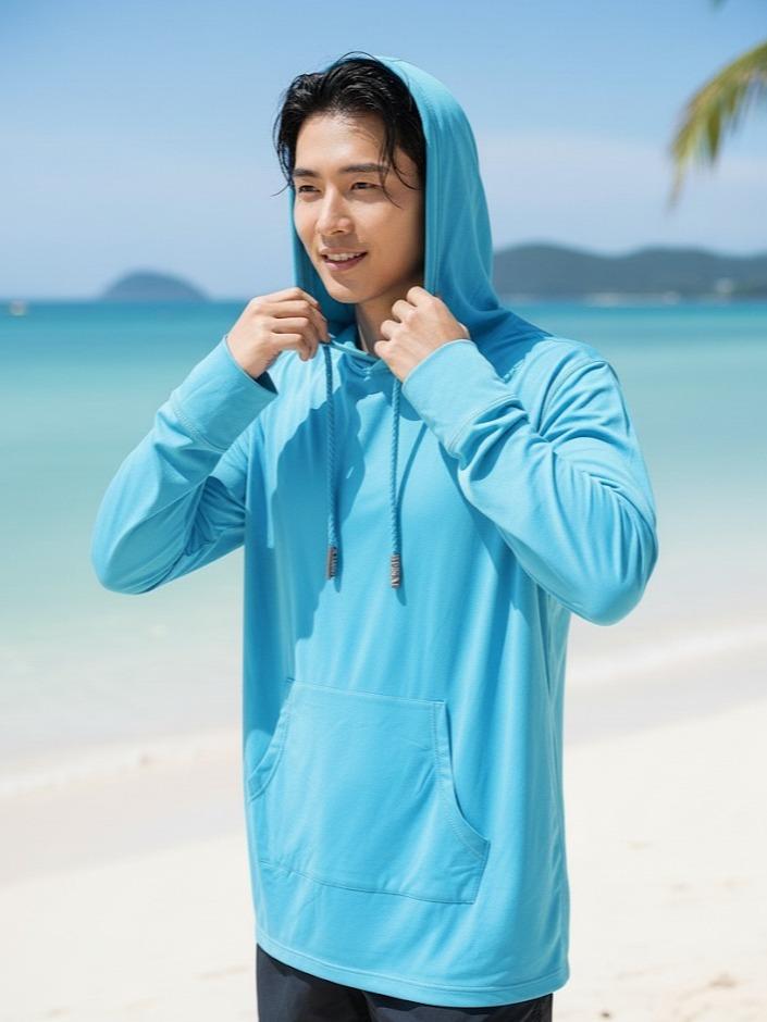 RASH GUARD Men's/Women's Pullover Hoodie with Long Sleeves in Loose-Fitting Versatile for Swim Activities (#11)