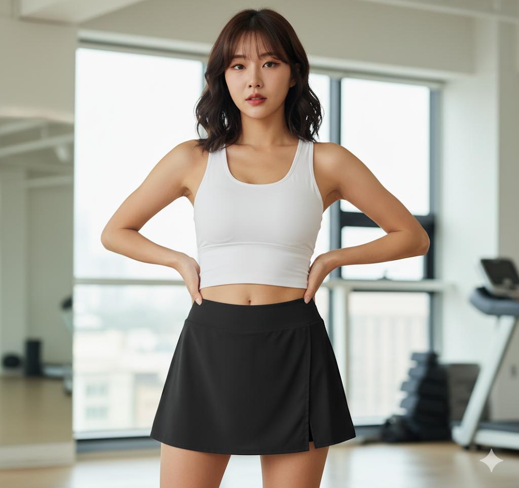 Women Skirt Tummy Control Swimsuit Skirt with Built-in Shorts High Waisted Split Bottom (#1)