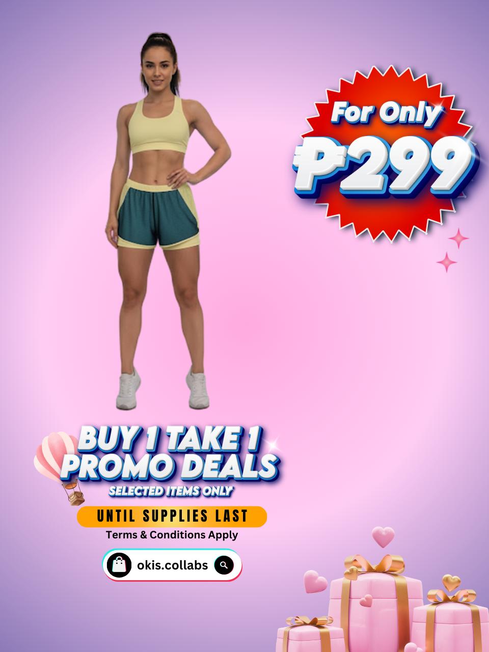 [BUY 1 TAKE 1 FREE] Women's Cotton Sports Wear Shorts with Net Design