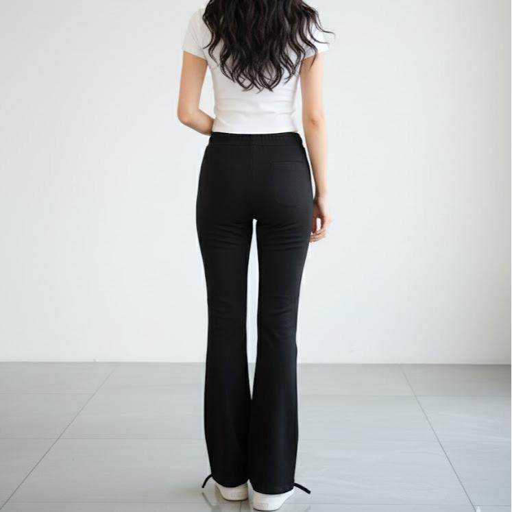 FP5991 Women's Classic Cotton Straight Pants with Bottom Strings