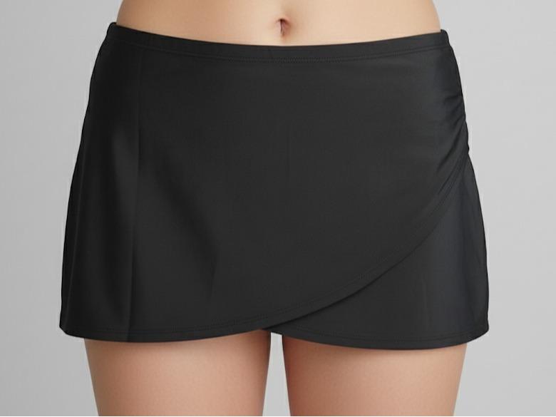 Women's Plain Black Mini Skirt Bathing Suit Bottoms (#24)