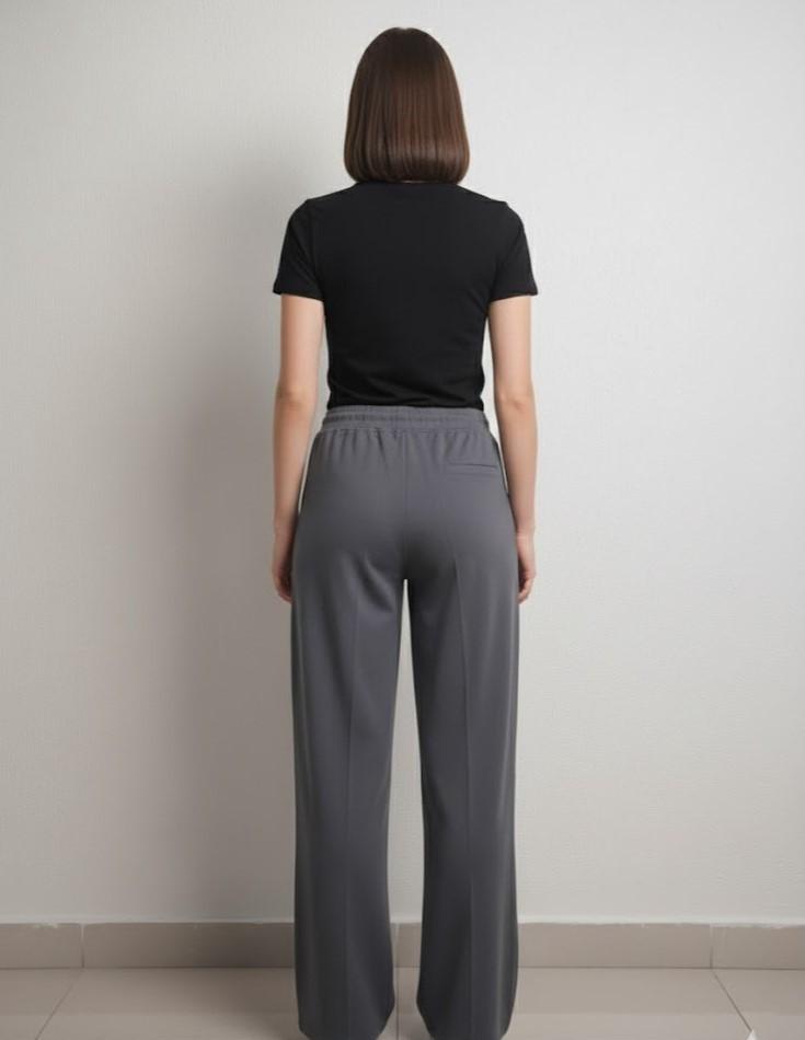 FPA9012 Women's Classic Cotton Straight Pants in Gray Color