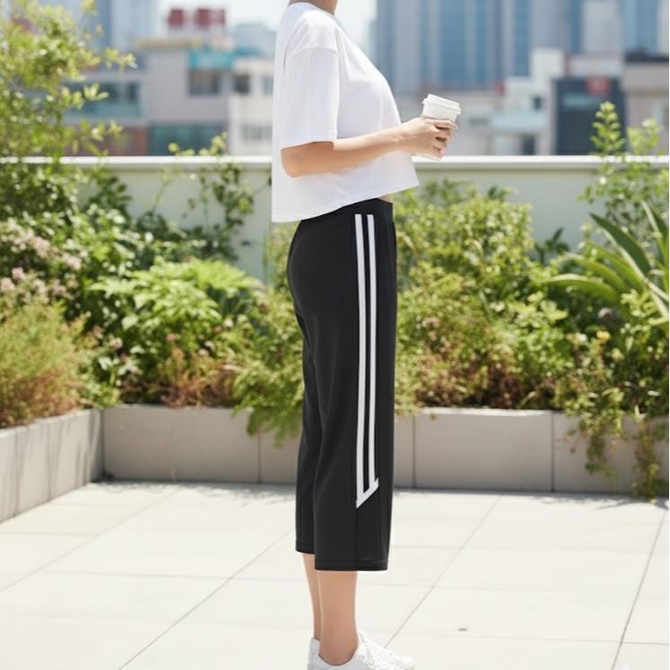 FP68008-7 Women's Classic Cotton Capri Pants in Yelloe & White Lining Color