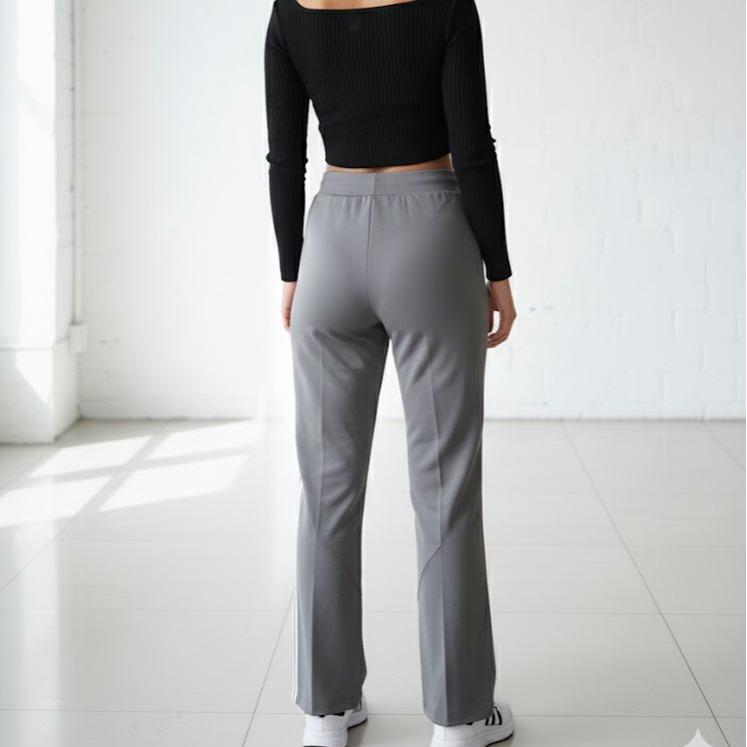 FPA9312 Women's Classic Ferry Pure Cotton Pants Plain Gray Color