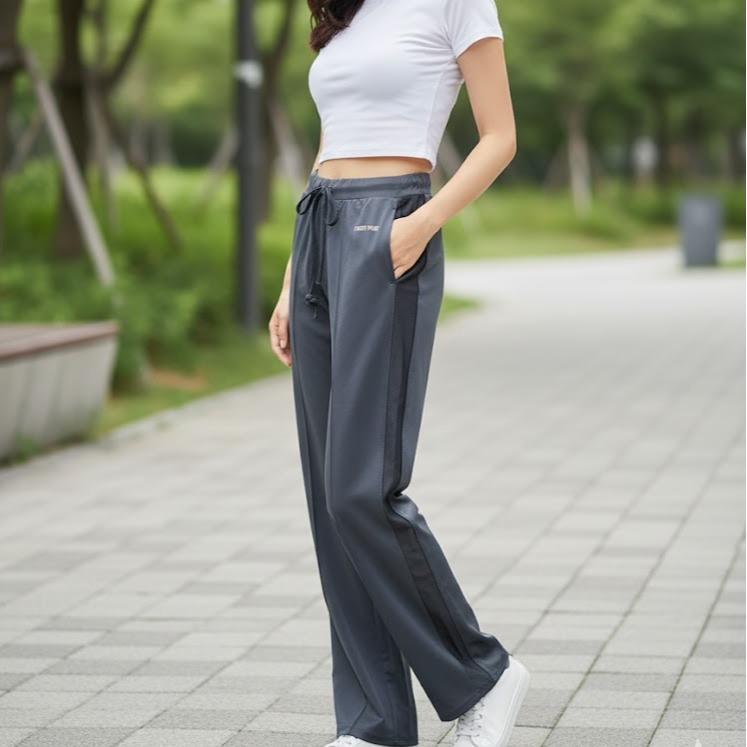 FPD51009B Women's Classic Ferry Pure Cotton Pants Plain Black Color