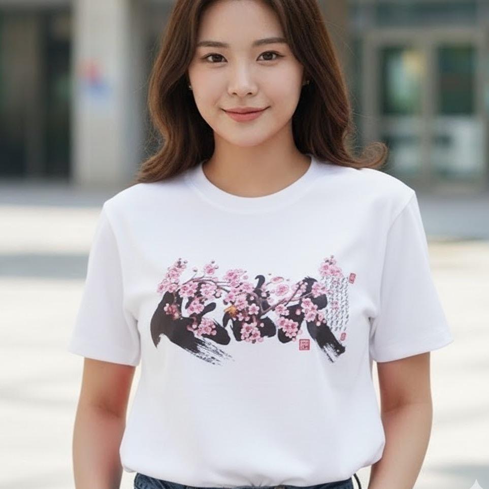 W24-20025 Women's Cotton Top in Crew Neck Fashionable Tee Shirt