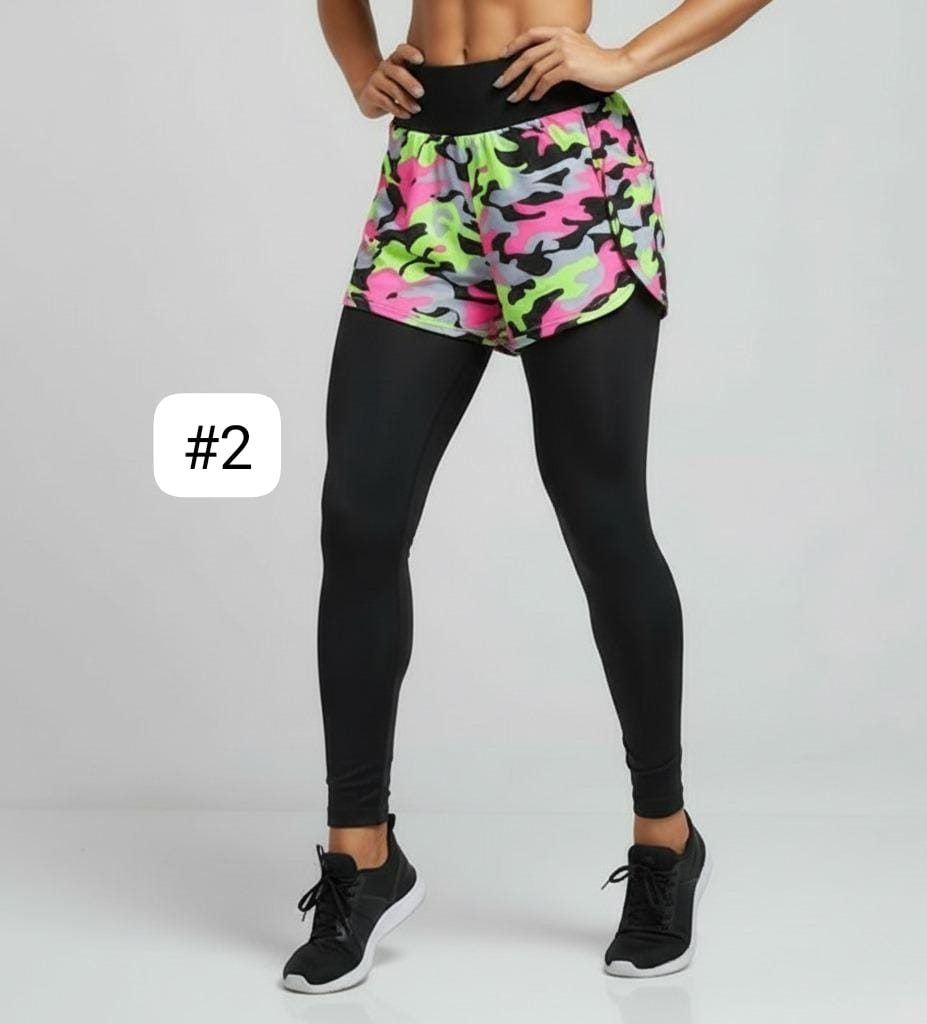 [BUY 1 GET 1] Women's Sports Leggings with Short Printed Design